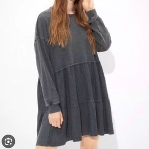 American Eagle Fleece Babydoll Dress with Open Back